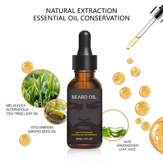 OEM/ODM Organic Soften Smooth Shiny Men Care Beard Growth Oil