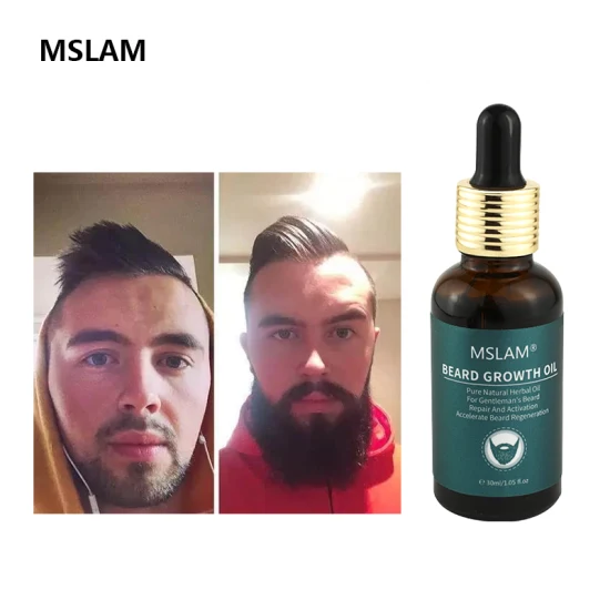 Mslam Pure Beard Growth Oil Men Grow Mustache Essence Oil Thicker Fuller Gentlemen′ S Beard Hair Extension PRO 30 ml
